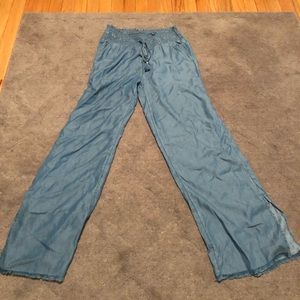 High-Rise Flare Blue Pants (Light)
